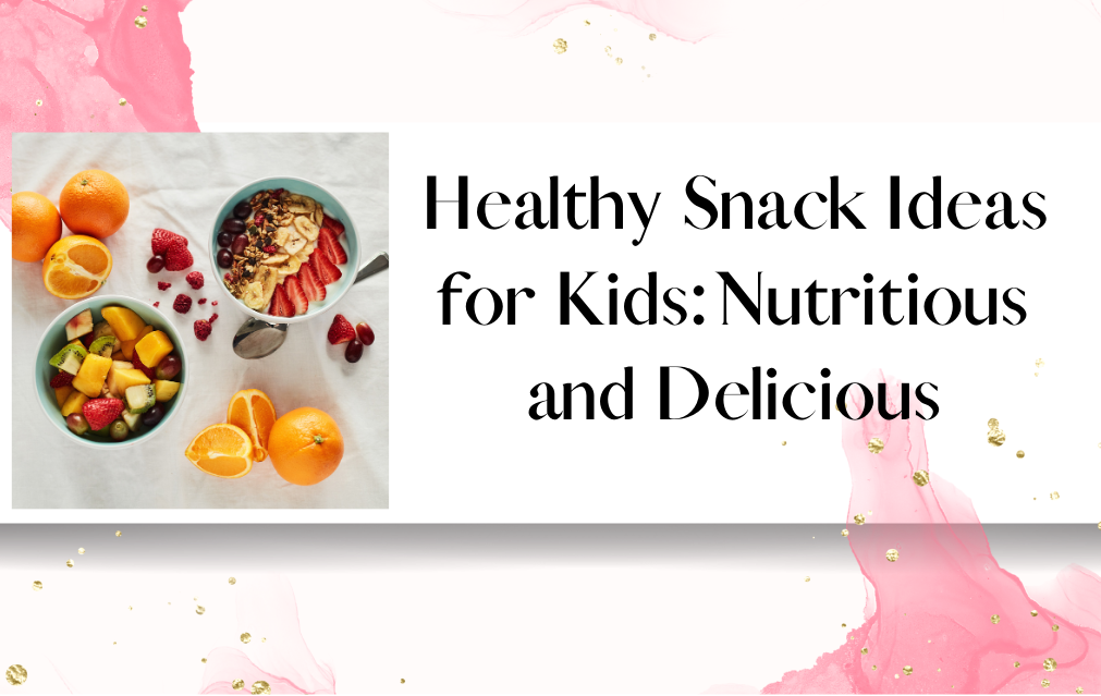 A colorful display of healthy snacks, including fruit and yogurt, showcasing nutritious options for kids.